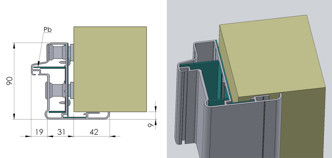 ID Bly Utan Foder Thermod Røntgendør fra Norfo