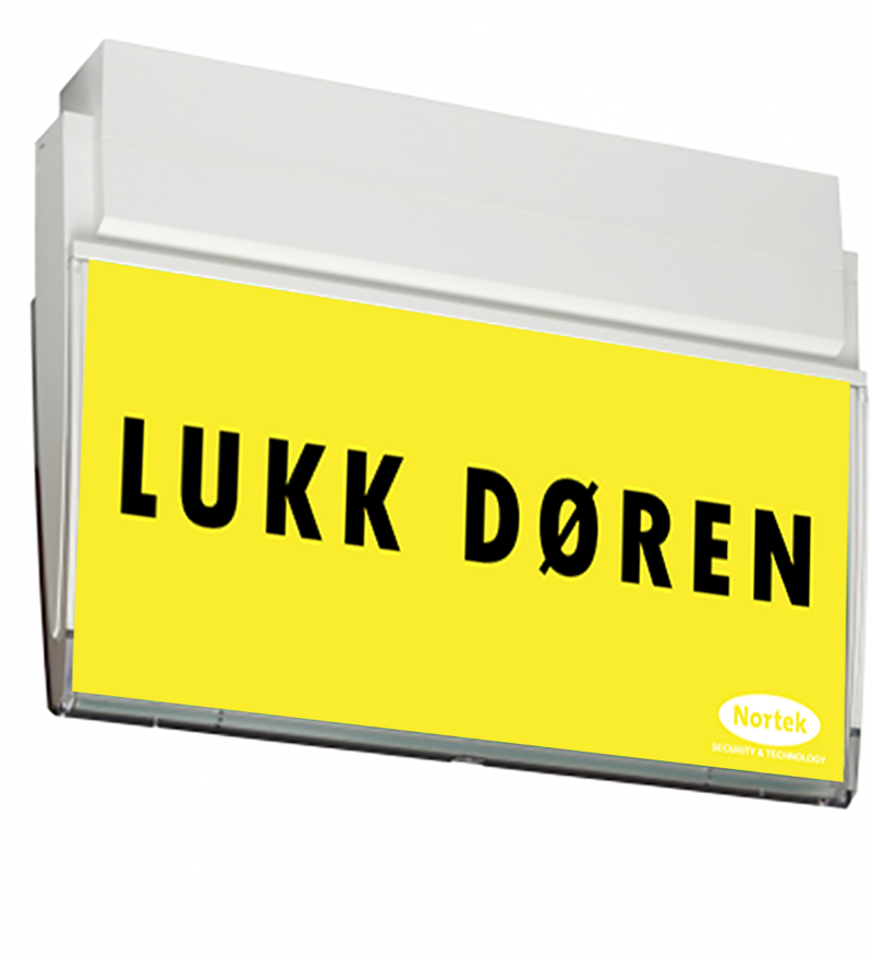 Markeringslys med summer - skilt tilfluktsrom - fra Norfo